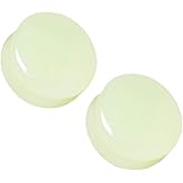 Pierced Owl - Natural Glow in the Dark Moonstone Saddle Plugs, Sold as a Pair