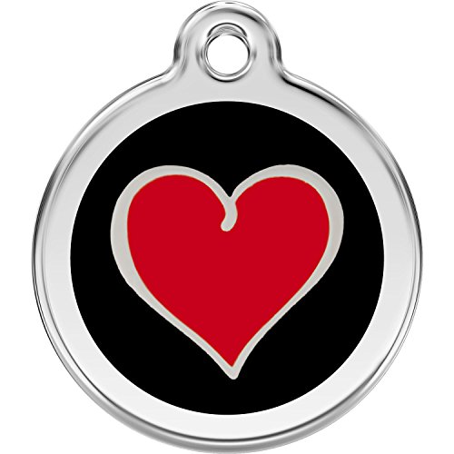 Red Dingo Personalized Red Heart Pet ID Dog Tag (Medium)