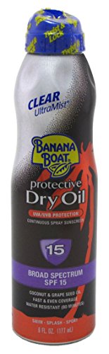 Banana Boat Continuous Spf#15 Ultra Mist Spray Dry Oil 6 Ounce (177ml) (6 Pack)