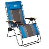 Timber Ridge Zero Gravity Locking Patio Outdoor Lounger Chair Oversize XL Padded Adjustable Recliner with Headrest Support 350lbs, Blue