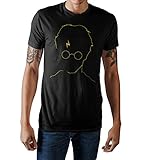 Harry Potter Lightning Bolt Scar Mens Black T-Shirt (Medium)