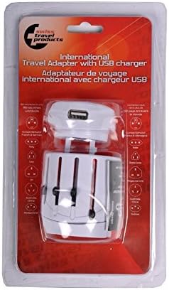 Universal Power Plug Adapter with 1 USB Charger Port by Swiss travel products