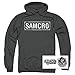 Sons of Anarchy Samcro Pull-Over Hoodie Sweatshirt & Stickers (X-Large) Charcoal