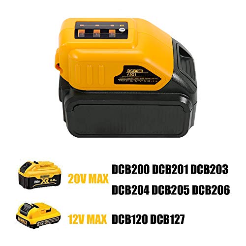 12V/20V Max 2 Port USB Power Source Compatible with Dewalt DCB090 Converters Dewalt USB charger Adapter for Lithium Battery - Thumbnail 3