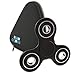 All Black Spinner Fidget Toy with High Speed Premium Hybrid Ceramic Bearing and Gift Packaging Case by New Ocean - Spinning time up to 4 minutes (Black)