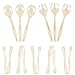 Supernal 72-Piece Gold Plastic Silverware Set - 24 Spoons, 24 Forks, 24 Tongs - Perfect for Birthday, Party, Wedding