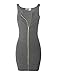 Tom's Ware Women Slim Fit Zip Up Bodycon Mini Dress TWCWD079-GRAY-US M