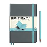 Leuchtturm1917 BICOLORE Anthracite - Light Blue Hard Cover Journal, Medium (A5) 5.71