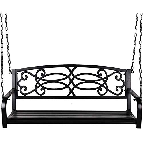 Hanging Bench Swing Outdoor 2 Person Front Hanging Porch Swing Bench with Chains, Patio