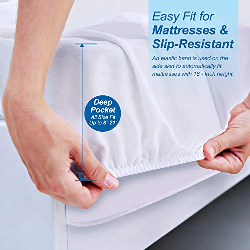 Waterproof Mattress Protector Full Size - AirExpect 100% Organic Cotton Hypoallergenic Breathable Mattress Pad Cover, 18" Deep Pocket, Vinyl Free - 54"x75 "