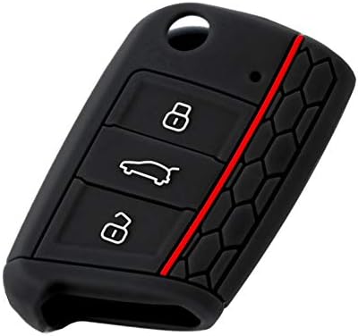 Candy86 Silicone Car Key Cases Cover for Volkswagen VW Golf 7 GTI MK7 Polo Skoda Octavia A7 (Black)
