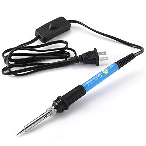 Soldering Iron Kit, [Upgraded] 60W Adjustable Temperature Welding Tool with ON-Off Switch, Rarlight 9-in-1 Soldering Kits, 5pcs Soldering Iron Tips, Solder Wire, Y Type Soldering Iron Stand (Blue)