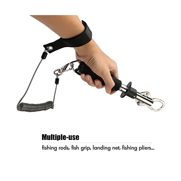 Goture-Retractable-Fishing-Lanyard-Heavy-Duty-Coiled-Extension-Cord-Wire-Steel-Inside-Safety-Rope-for-Fishing-Rod-Kayak-and-Other-Tackle-Tools