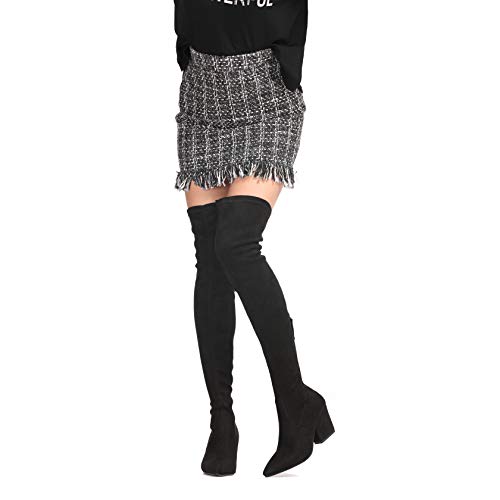 ShoeN-Tale-Womens-Chunky-Heel-Back-Zipper-Sexy-Pointed-Toe-Over-The-Knee-Thigh-High-Boots