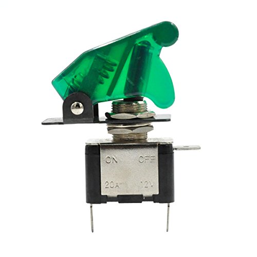 AutoEC New 12V/20A Green LED Illuminated On/off SPST Car Automotive Toggle Switch Button
