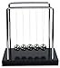 BESLY Newtons Cradle Balance Balls with Medium Black Wooden Base Science Psychics Desk Fun Gadget Toys for Office and Home Decoration