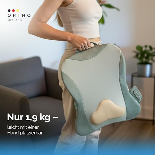 OrthoMechanik Back 2.0 - Wireless Back Massager with Heat | 4D Massage Movement, Ultra Flat & Comfortable for Office & Home