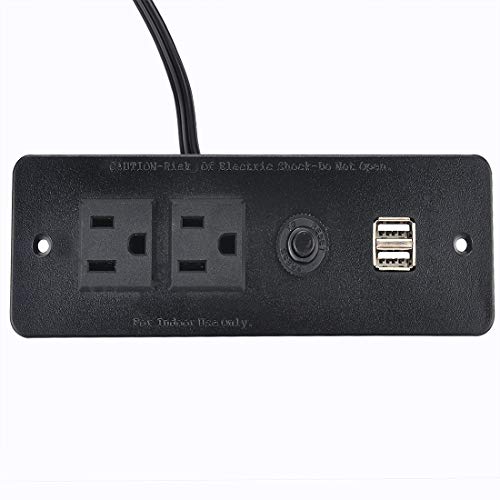 UL Listed Desktop in-Desk Table Furniture Recessed Surge Protector Power Strip Grommet Outlets 2-AC Socket with Dual 2.1A USB Charging Port(2 outlets Surge Protector)