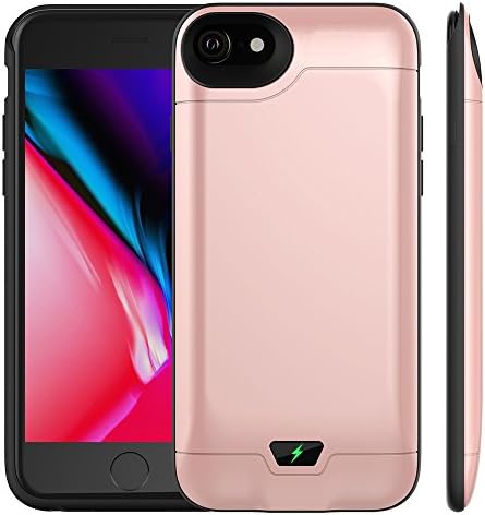 Lanyos Battery Case High Capacity 8000mAh Portable Power Bank Protective Charger Case for iPhone 6 Plus/7Plus/8Plus, (5.5inch) -Pink
