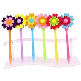 SunAngel Originality Fashion Designed Flower Windmill Pen，Cute Creative Stationery and Office Supplies, 0.7mm Black Ink (6PCS)