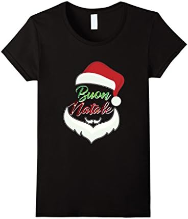 Womens Buon Natale Merry Christmas Italian Italy Holiday T Shirt Large Black