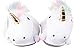 Smoko Light Up Unicorn Slippers, Kids and Adults (Kid's) White