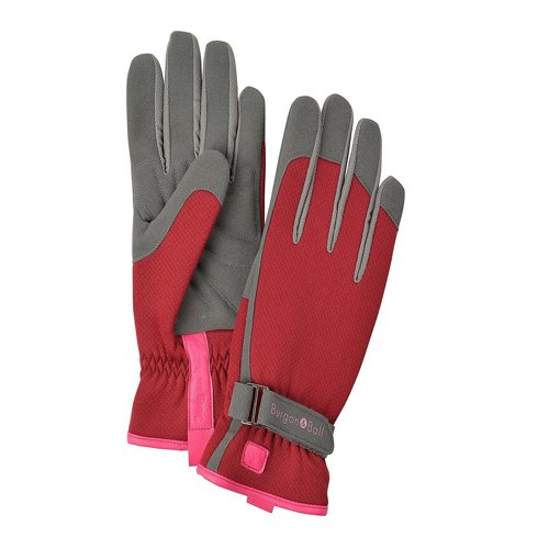 Burgon & Ball Love The Glove Gardening Gloves, Medium/Large, Berry