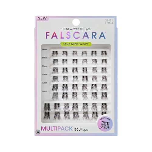 Falscara, False Eyelashes, Lash Clusters, 'Faux Mink Wispy', 10mm-16mm, Include…