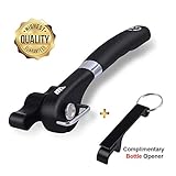 Can Opener, Stainless Steel Manual Can Bottle Opener with Smooth Edge, Handheld Bottle Tin Opener, Food Grade Heavy Duty with Anti-slip Hand Grip