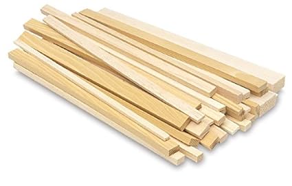 Balsaholz-Leisten für Modellbau, 450 mm, Stärke 5,0 mm x 5,0 mm, 5 Stück