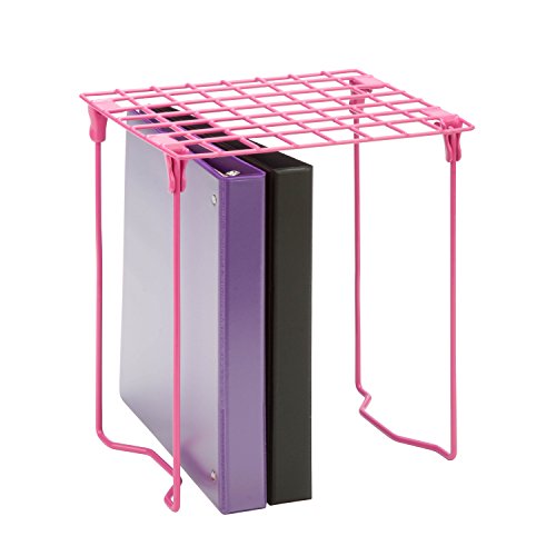 Honey-Can-Do BTS-06608 Freestanding Folding steel Locker Shelf, Pink, 11L x 9.25W x 12.75H