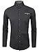 TAM WARE Mens Classic Slim Fit Contrast Inner Long Sleeve Dress Shirts TWNMS310S-8219-CHARCOAL-US M