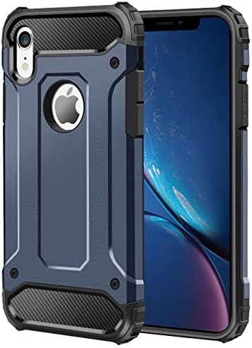 WOLLONY iPhone XR Case,Slim Heavy Duty Hybrid TPU PC Drop Protection Armor Case Rugged Anti Scratch Non-Slip Bumper Cover for iPhone XR 6.1 2018 (Deep Blue)
