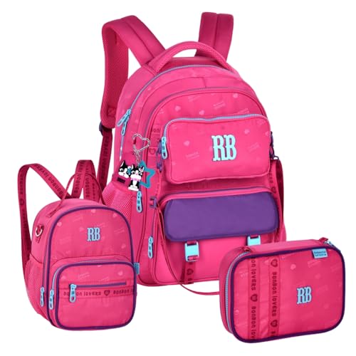 Kit Mochila de Costas Com Bolsinha Rebecca Bonbon Original Lancheira e Estojo