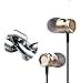 amasing Wired Headphone Metal Earbuds Noise Cancelling Stereo Heave Bass Earphones with Micphone Mic with Volume Control，in Ear Headphones Magnetic Design for iPhone 5 6 Gold Samsung M10 Black 2