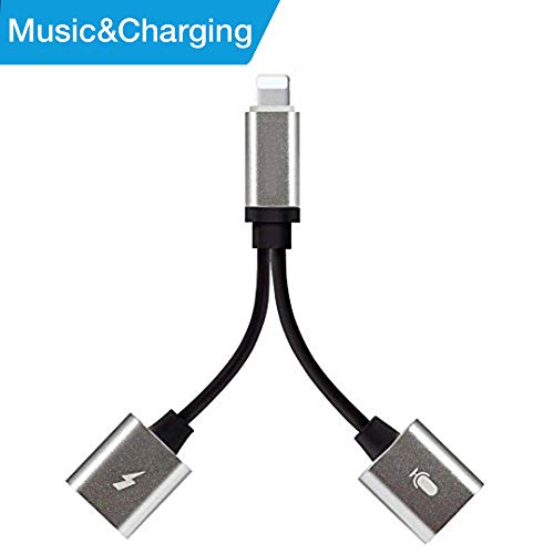 Headphone Adapter Phone Earphone Double Connector Replacement 7/7Plus Phone 8/8Plus Phone X Pod/Pad Aux Audio & Charge Adaptor [Audio+Charge+Call+Volume Control ]. Support iOS 11 Later