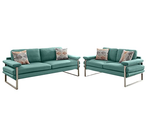 Poundex F6558 Bobkona Orel Sofa and Loveseat, Laguna
