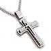 Cross Necklace for Men with Large Pendant 24 Inch Curb Chain (Color : Silver / Gold / Black)
