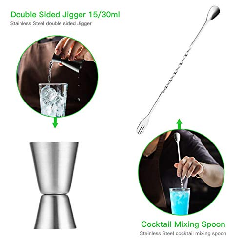 Nihlsen 5 Stück / Set Stemless Glasses Perfekte Weihnachtsgeschenkgläser Cocktail Mixer Measuring Jigger Bar Edelstahl… – Bild 6