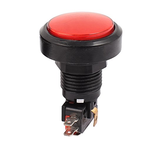 uxcell Red LED Lamp 37mm Button Dia Round Push Button Switch for Arcade Video Game