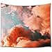 CHEERHUNTING Sky Tapestry, Mystical Sky with Fluffy Clouds Heavenly Inspirational Colored Nature Print, Wall Hanging Tapestry 60