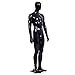 Giantex Male Mannequin Egghead Plastic Full Body Dress Form Display High Gloss Black