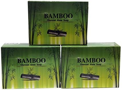 Bamboo Charcoal Soap Skin Care Natural For All Types of Skin Honey Bee Glutathione 100 g Pack of 3