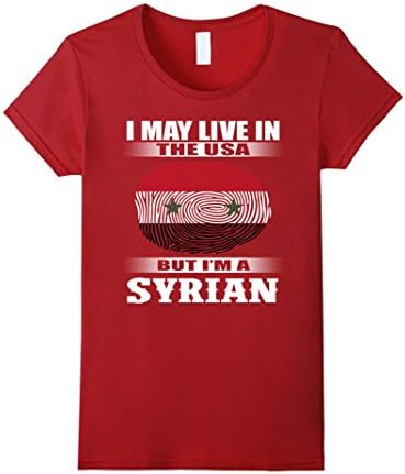 Womens DNA SYRIAN flag gifts tshirts Small Cranberry