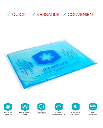 image for IceWraps Blue 8x10 Gel Pack Reusable Hot or Cold Pack for Pain Relief 