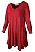 LARACE Plus Size Women Tunic Tops 3/4 Sleeve Shirt for Legging (Wine Red, 2X)