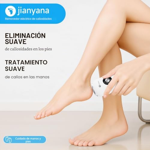 Pedicure Profissional para Pés com 2 Cabeças de Polimento de Metais, Ajuste de 3 Velocidades, Lima Elétrica dos Pés Dureza, Lima Elétrica para Pés Resistente à Água IPX6