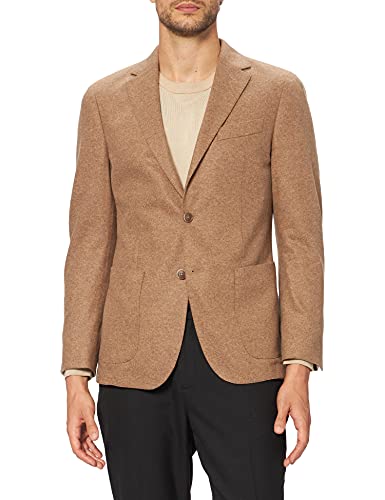 HACKETT LONDON Mens TAN Jersey Flannel Jacket, 869TAN, 48W / 32L
