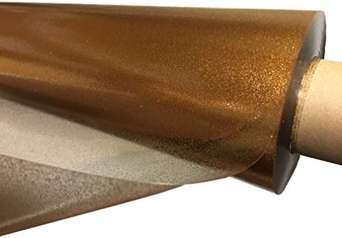 TableclothsWorld Gold Sparkle Glitter Clear Transparent PVC Vinyl Wipe Clean Tablecloth Oilcloth (Rectangle - 110cmx140cm)