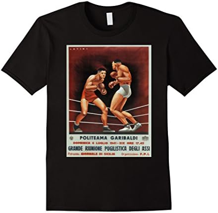Mens Vintage poster - Boxing Retro T-Shirt Small Black